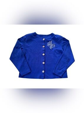 Vintage Aileen Blue Cardigan Sweater Women’s Large Embroidered Bow